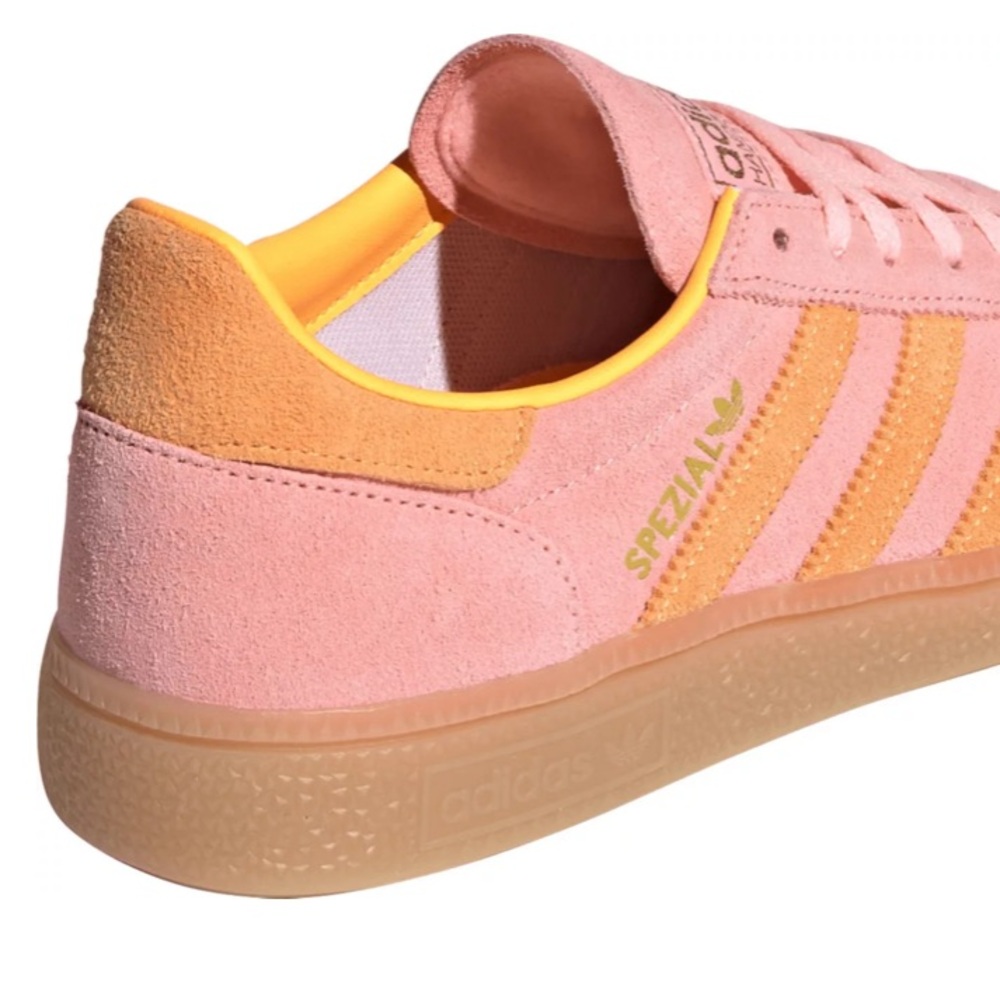 NWOT ADIDAS Handball Spezial Shoes pink and orange suede sneakers 8.5 - Picture 6 of 14